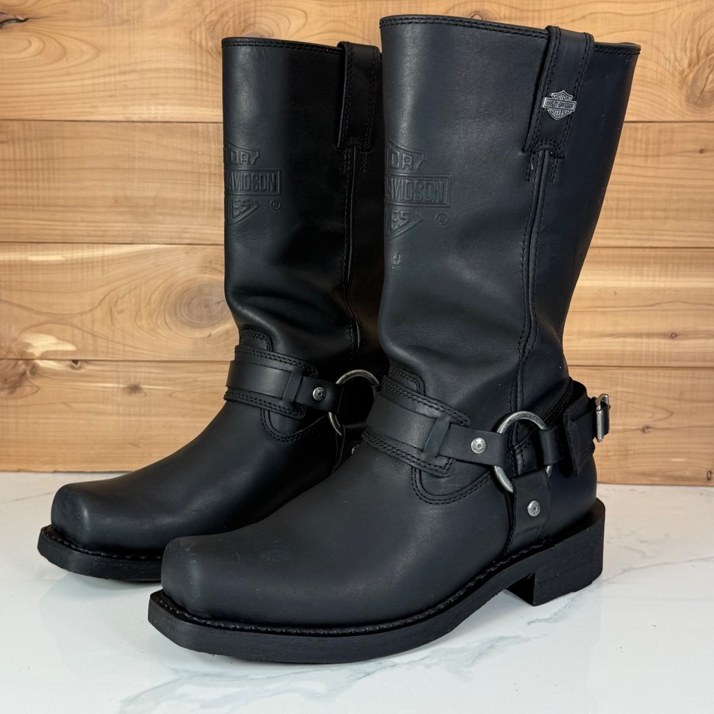 Harley Davidson Westmore 9.5" Mens size 8.5 M Black Leather Boots D93315 Biker